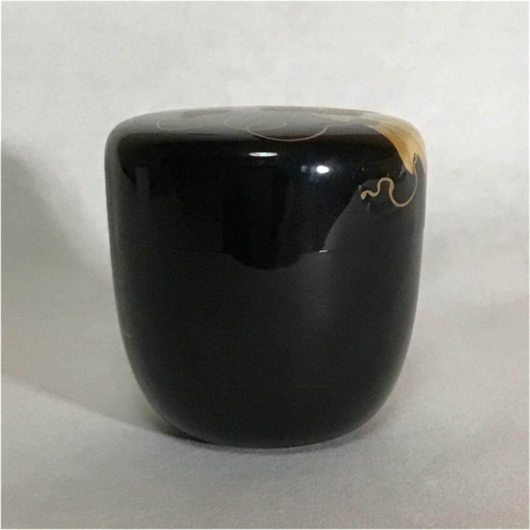 【茶道具】中棗　夕顔蒔絵　中村宗悦作