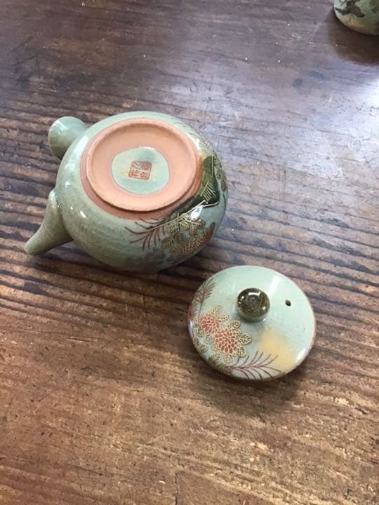 九谷焼　邦泉　金彩花鳥図煎茶器　茶具