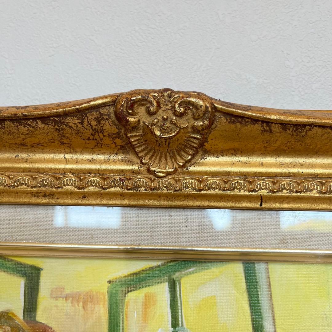 真作　肉筆油絵　窓辺のバラ　田崎順平　F6 額縁　花