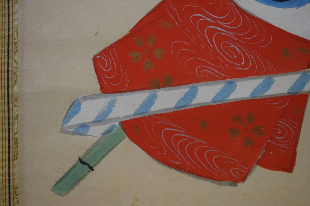 真作/日展会員/審査員/福田翠光/春駒/桐共箱付/布袋屋掛軸HG-776