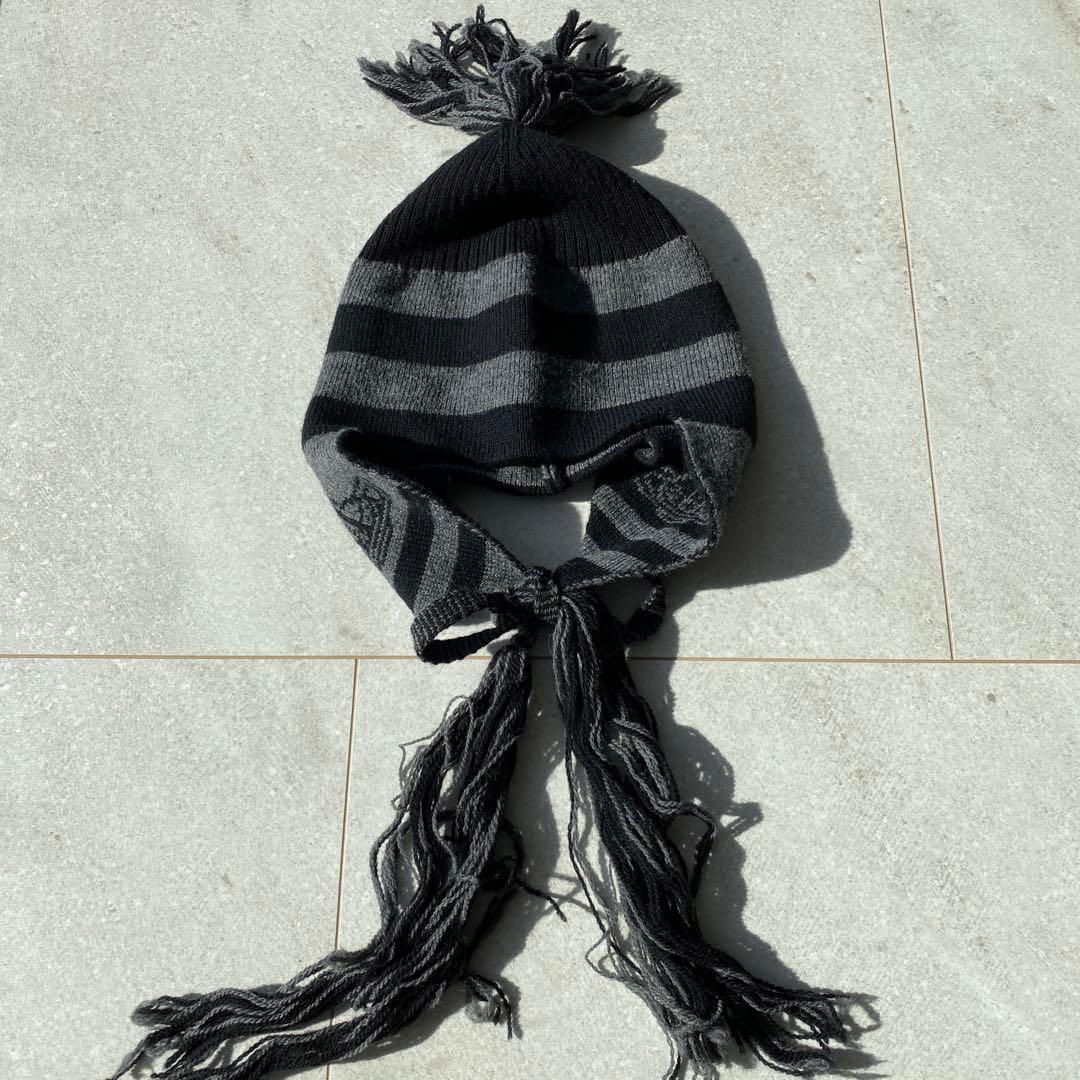 美品！ オーブ ヴィヴィアンウエストウッド 耳あて付き ニット帽子 ブラック