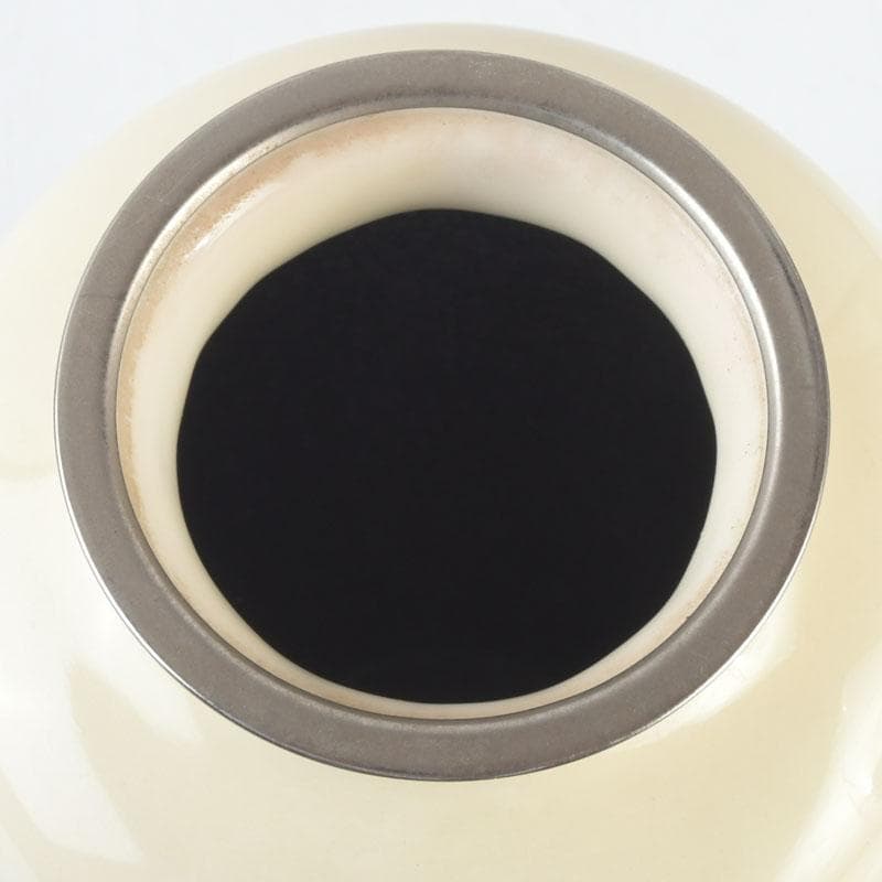 七宝焼　白釉　草鳥文　花瓶　時代箱　V　9663