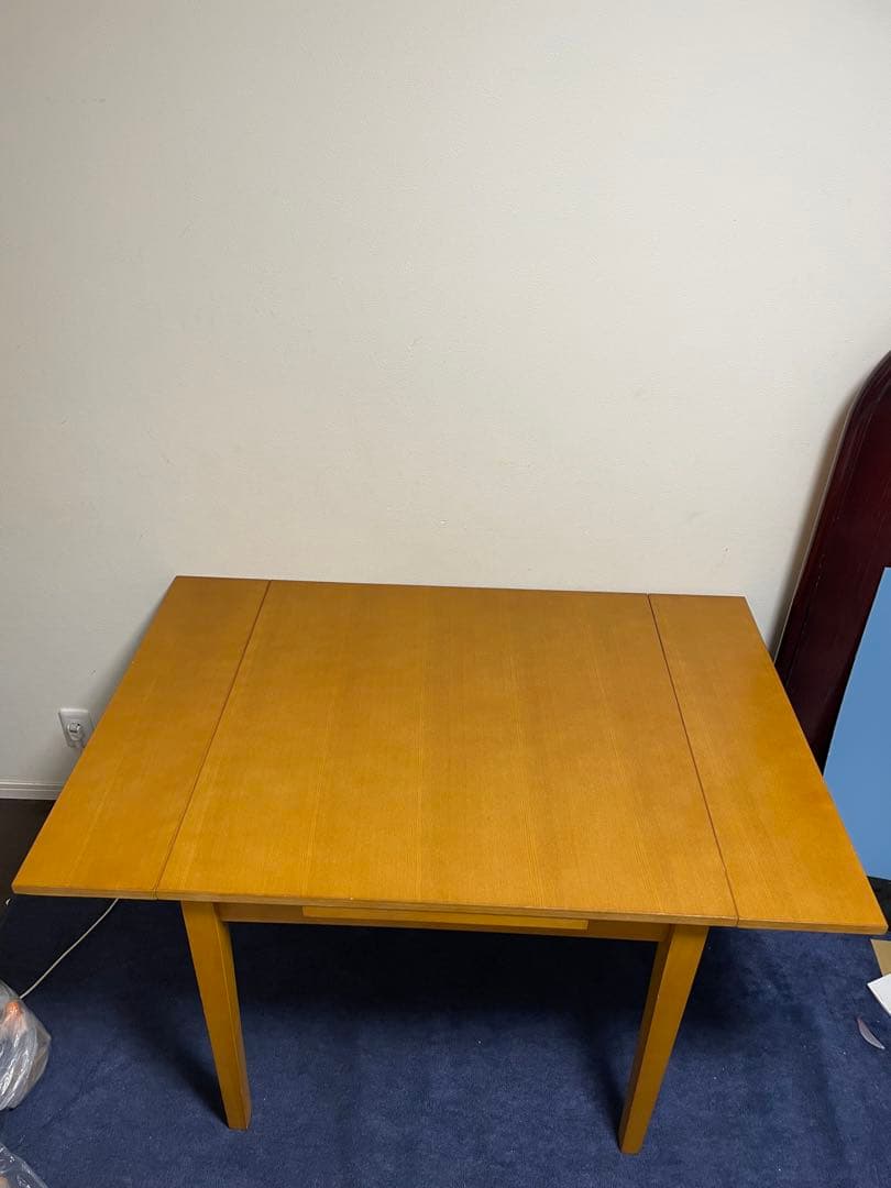 エクステンション　ダイニングテーブル　木製 伸縮可能 正方形ダイニングテーブル