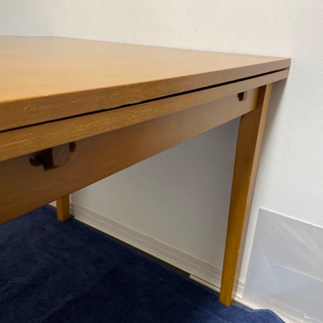 エクステンション　ダイニングテーブル　木製 伸縮可能 正方形ダイニングテーブル