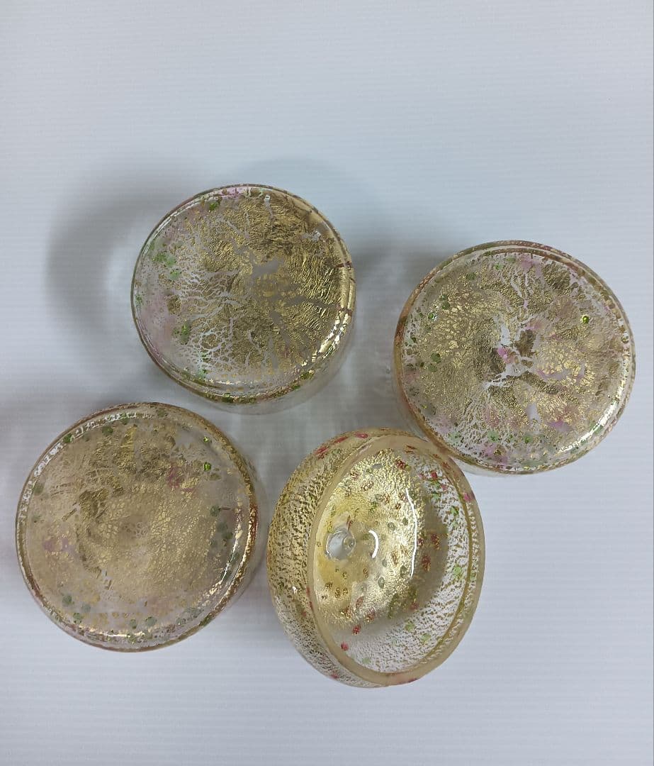 希少　琉球ガラス　金箔 3段キャニスター