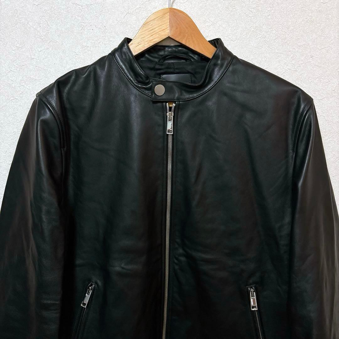 【美品】Theoryセオリー シングルレザーライダースジャケット 牛革カウレザー