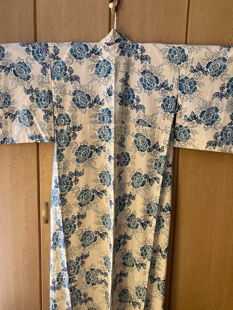 新品未使用　三勝謹製　注染浴衣　刷毛目紬