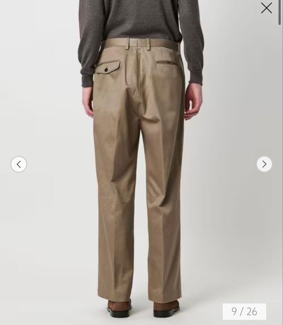 未使用　District 2プリーツ ワイド チノパンツ　Mサイズ