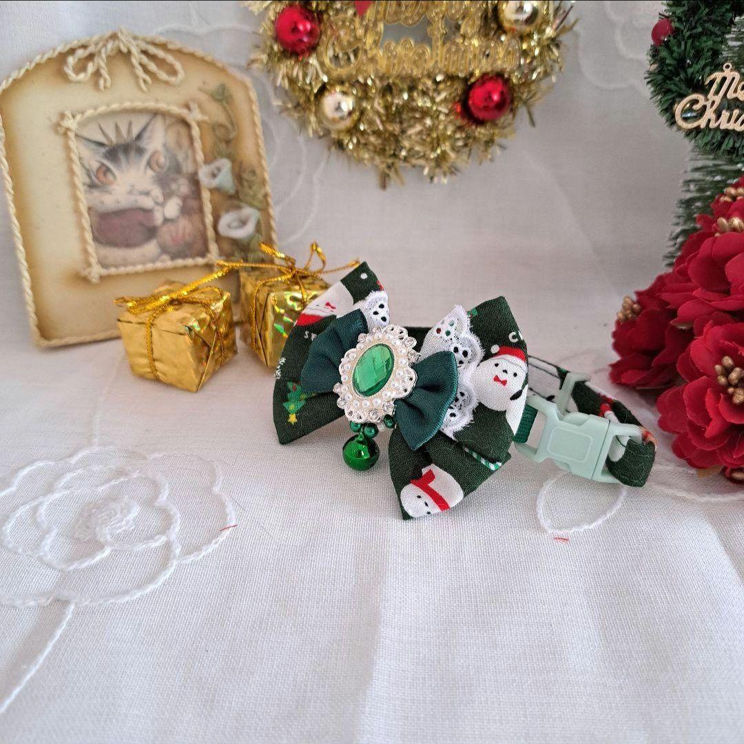 はる、クリスマスシリーズ(赤無地)わんちゃん猫ちゃん用首輪