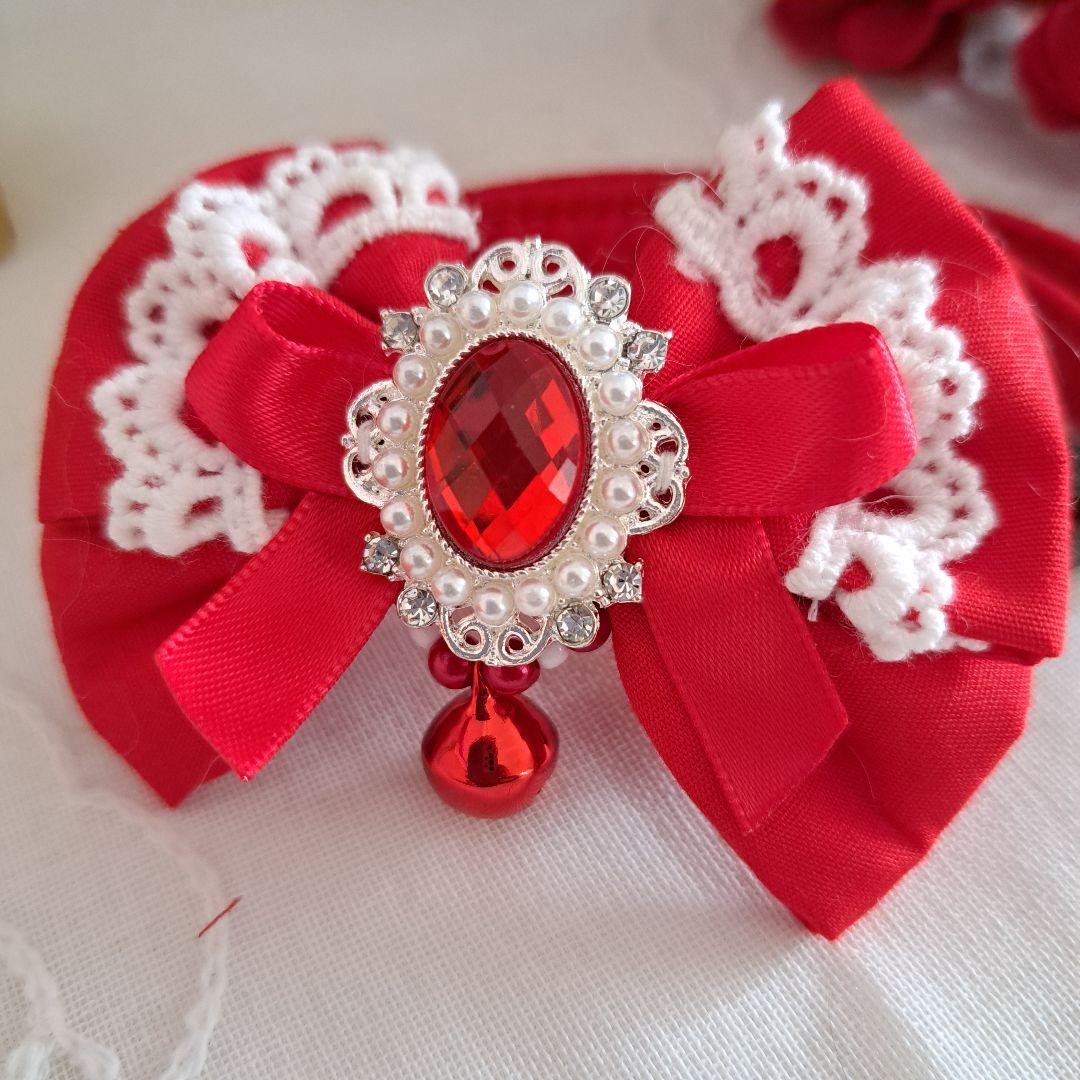 はる、クリスマスシリーズ(赤無地)わんちゃん猫ちゃん用首輪