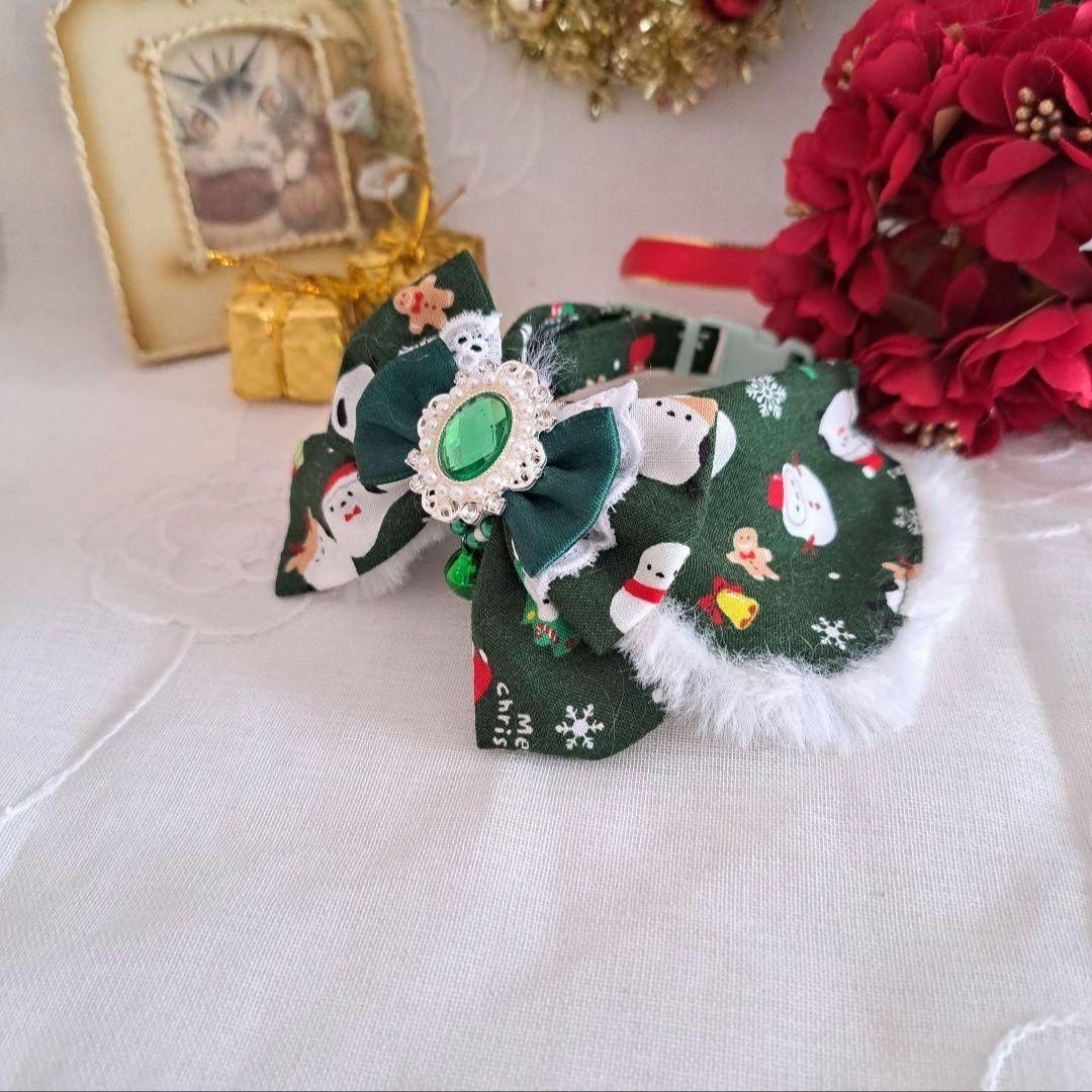 はる、クリスマスシリーズ(赤無地)わんちゃん猫ちゃん用首輪