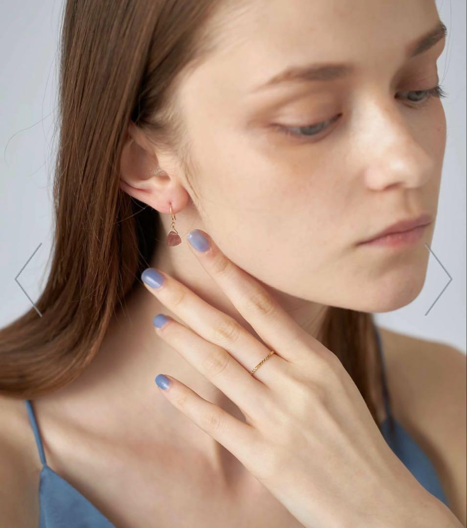 【美品】ete エテ ナチュラルストーンピアス　レッドアベンチュリン