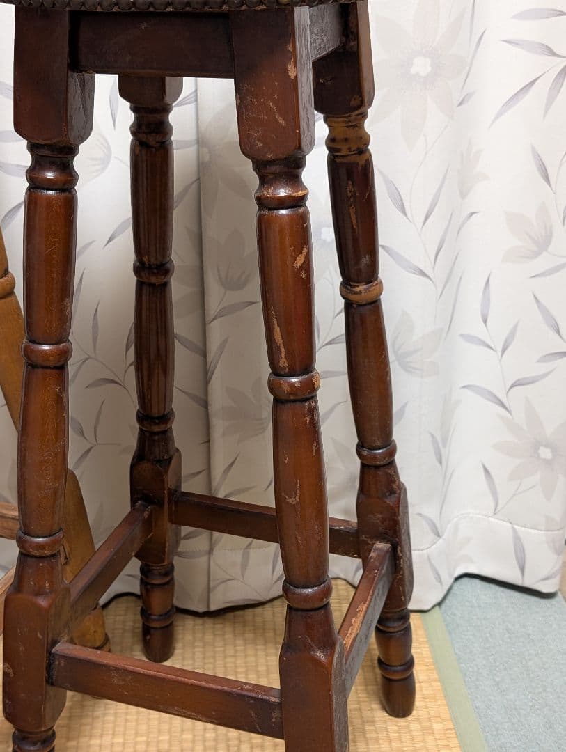 木製　スツール　カウンター チェア　2脚　イタリア風