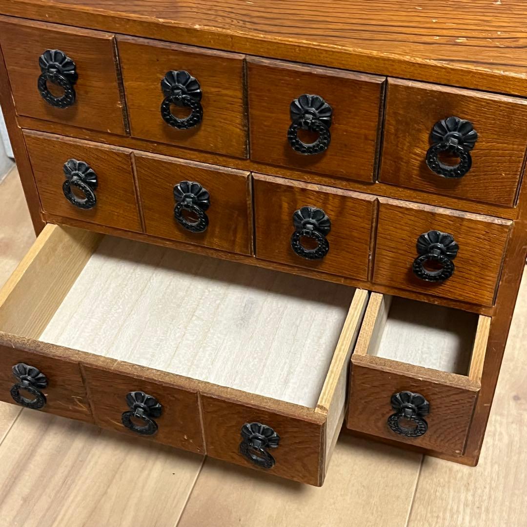 薬棚　薬箪笥　木製　引き出し　アンティーク　レトロ