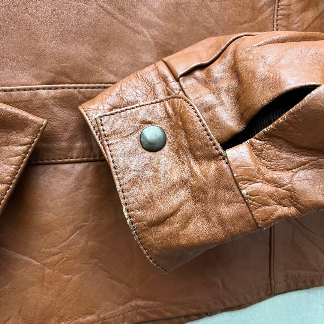 60s レザージャケット 茶 ブラウン 44 USA製 talon 本革