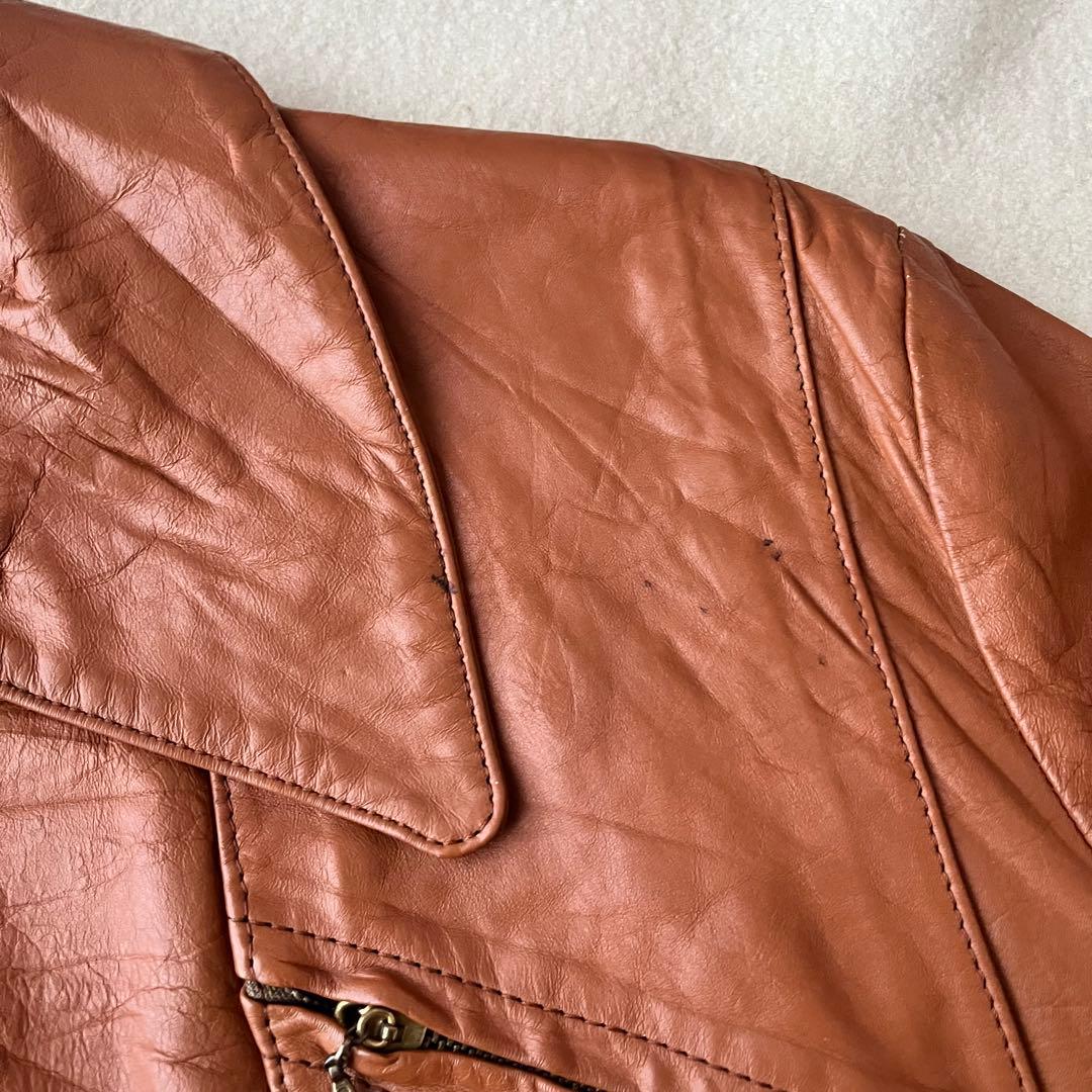 60s レザージャケット 茶 ブラウン 44 USA製 talon 本革