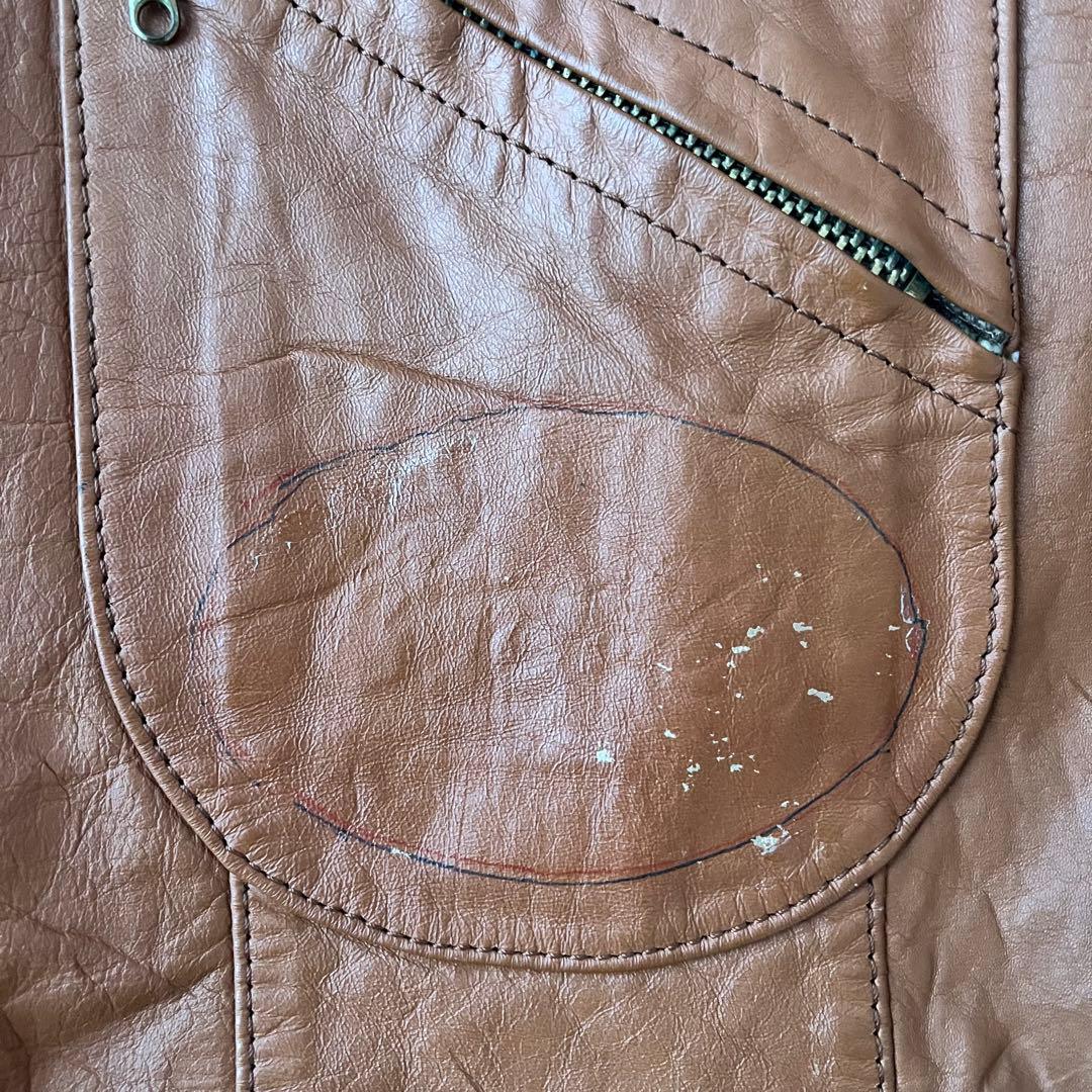 60s レザージャケット 茶 ブラウン 44 USA製 talon 本革