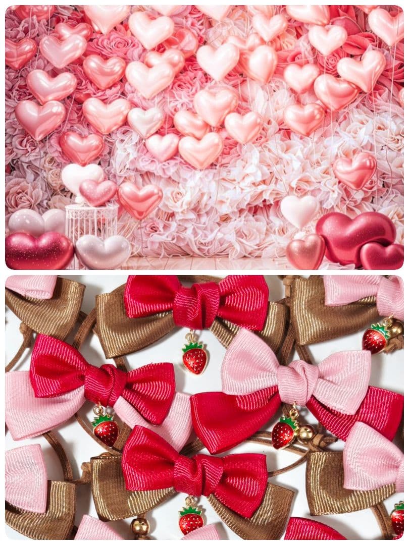 業務用ペットトリミングチョーカー70個　バレンタイン　苺チョコレート　春　リボン