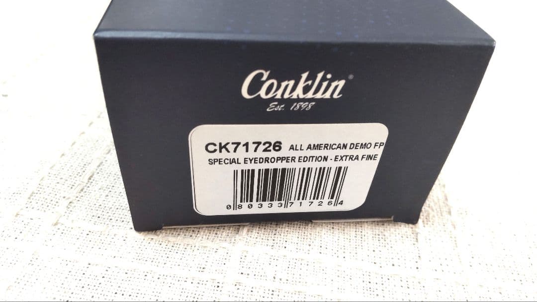 Conklin✒万年筆 オールアメリカン 　　　✒透明軸×シルバー/EF 極細✒