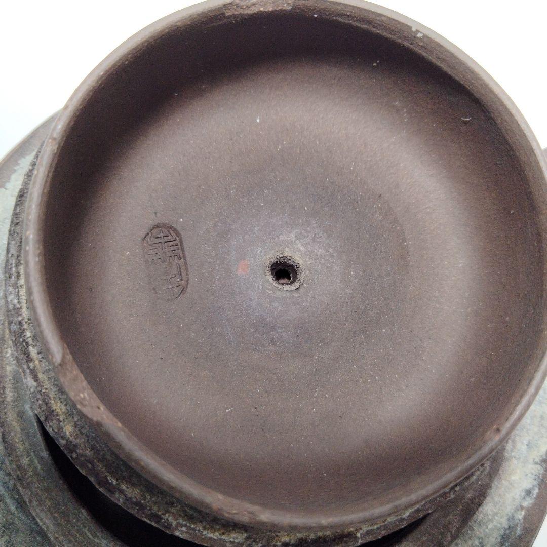 M135-3 清朝期 万豊順記款 (萬豊順記) 平底 紫砂壺 朱泥壺 紫砂急須