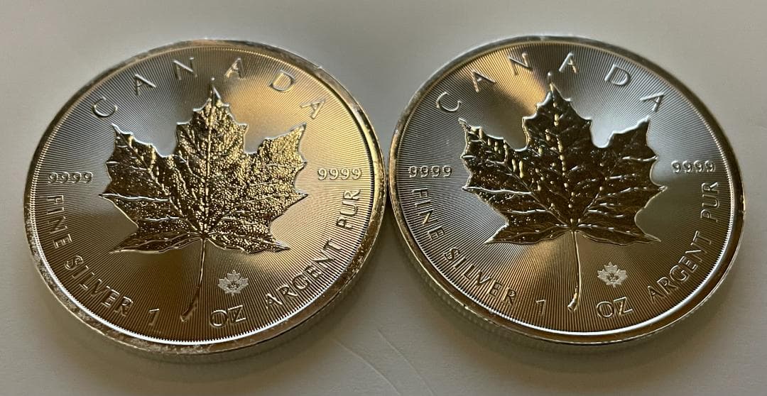 2025年カナダ1オンスメープルリーフ銀貨 (2枚セット)