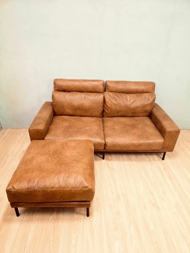 【関家具】ブラウン 2.5人掛けソファセット マットマンセット