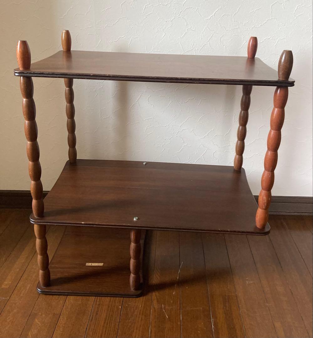 昭和レトロ　Najiko ナジコ　木製三段棚ラック ビンテージ