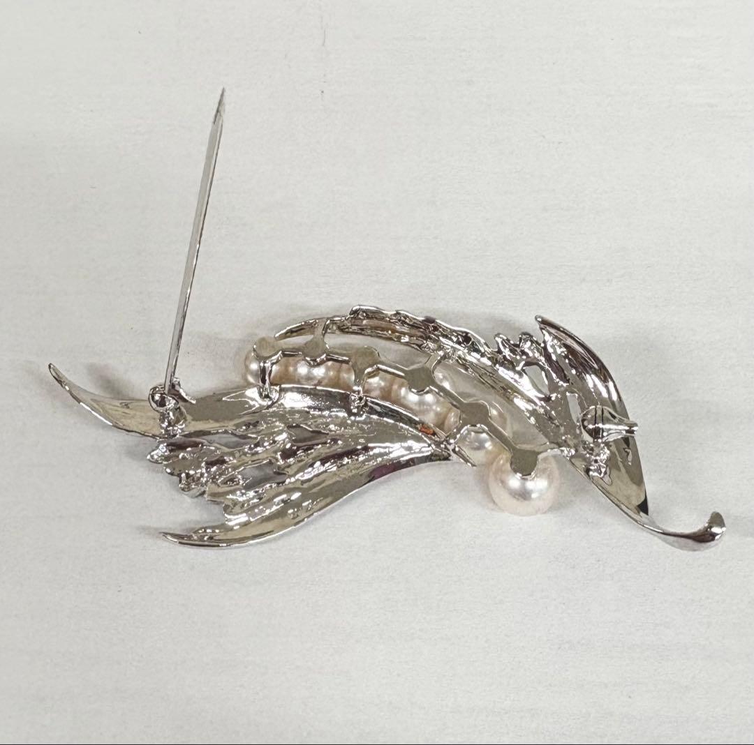 極美品　MIKIMOTO ミキモト　パール　ブローチ　ロゴ　刻印