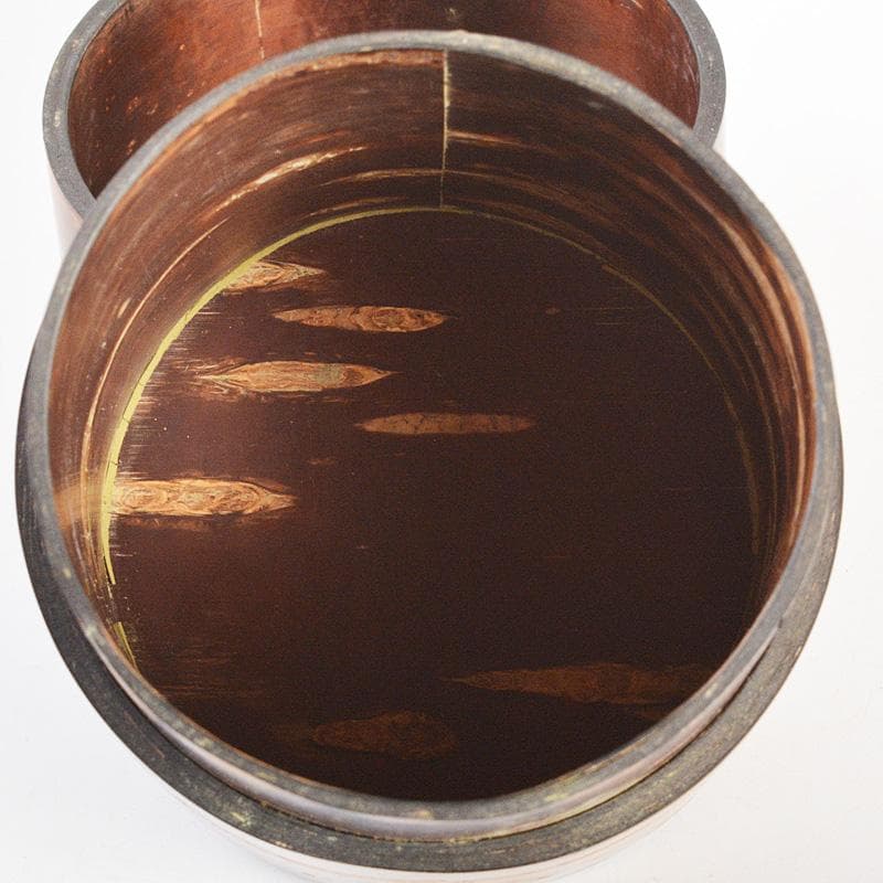 茶道具　中出松峰作　桜蒔絵　桜皮中次　棗　共箱　V　6604