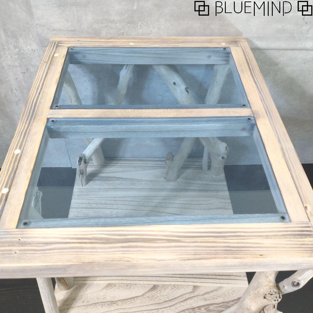 No.1201 ブルーアクリルの流木テーブル 流木インテリア