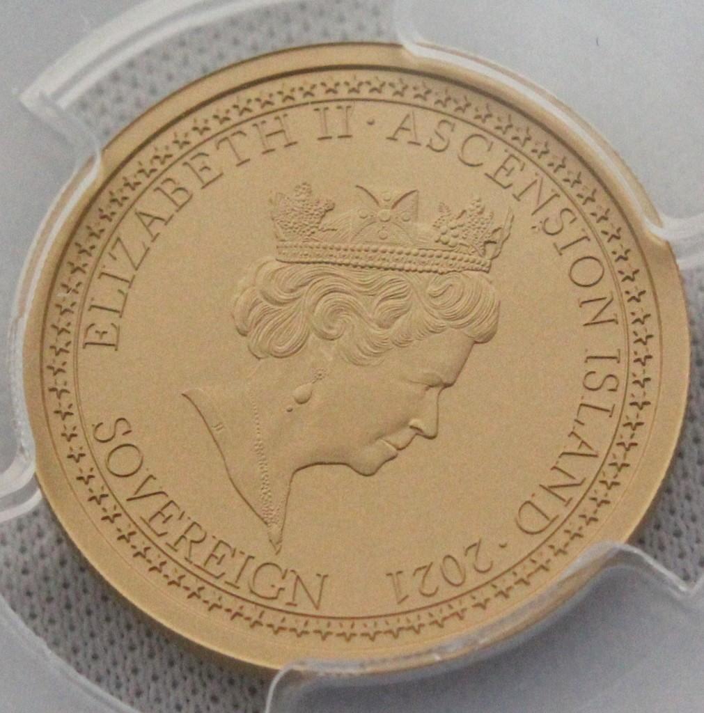 2021年 アセンション島 ジョセフ ボノミ ソブリン 金貨 PCGS PR70