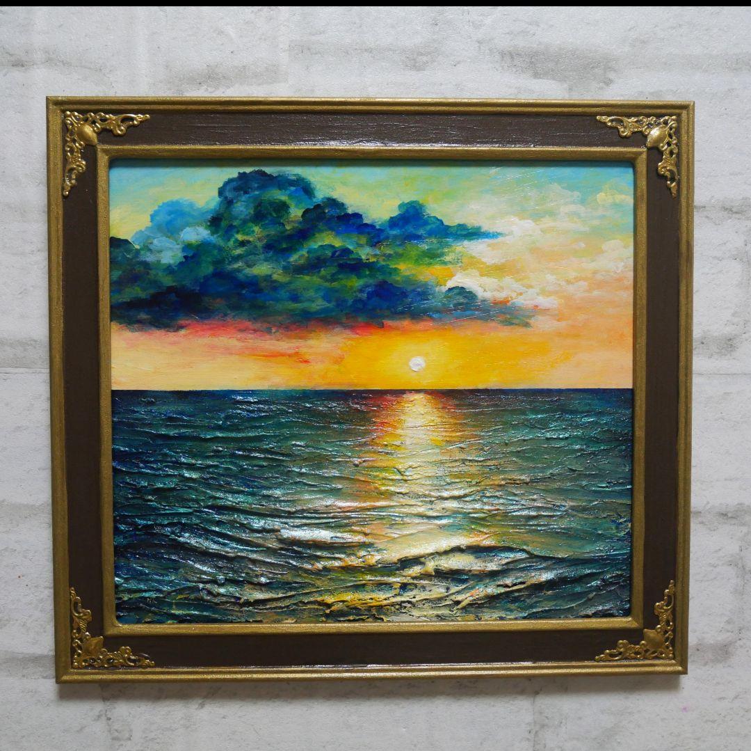 油絵 油彩 油彩画 絵画【Sea at Dusk】