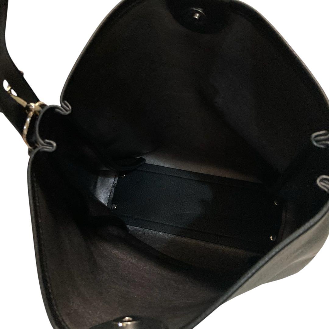 未使用⭐︎Kitamura 黒 2wayレザーショルダーバッグ インナーポーチ付き