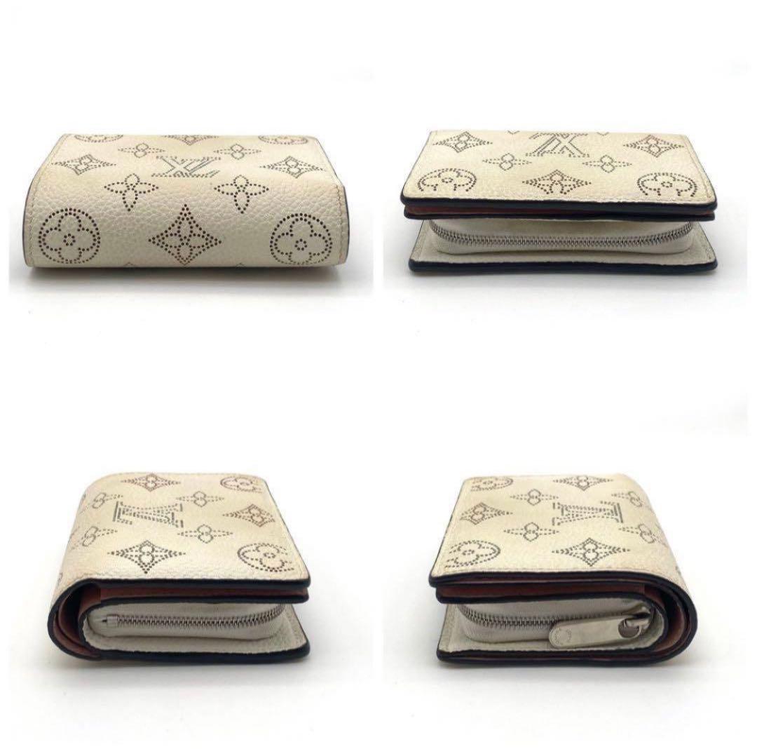 ルイヴィトン モノグラム マヒナ ポルトフォイユ クレア 二つ折り財布 ホワイト