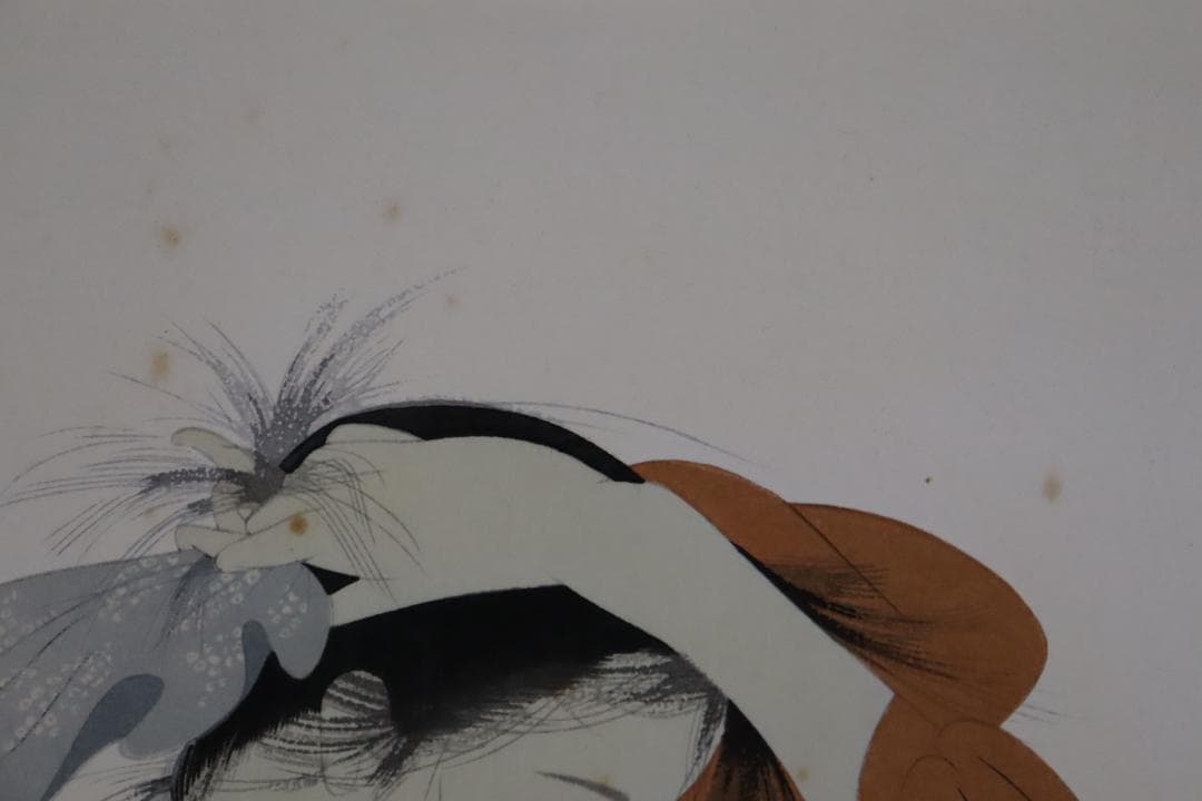 真作保証 中島潔 「ゆらめき」 木版画 直筆サイン有 儚げな女性画 人気作品