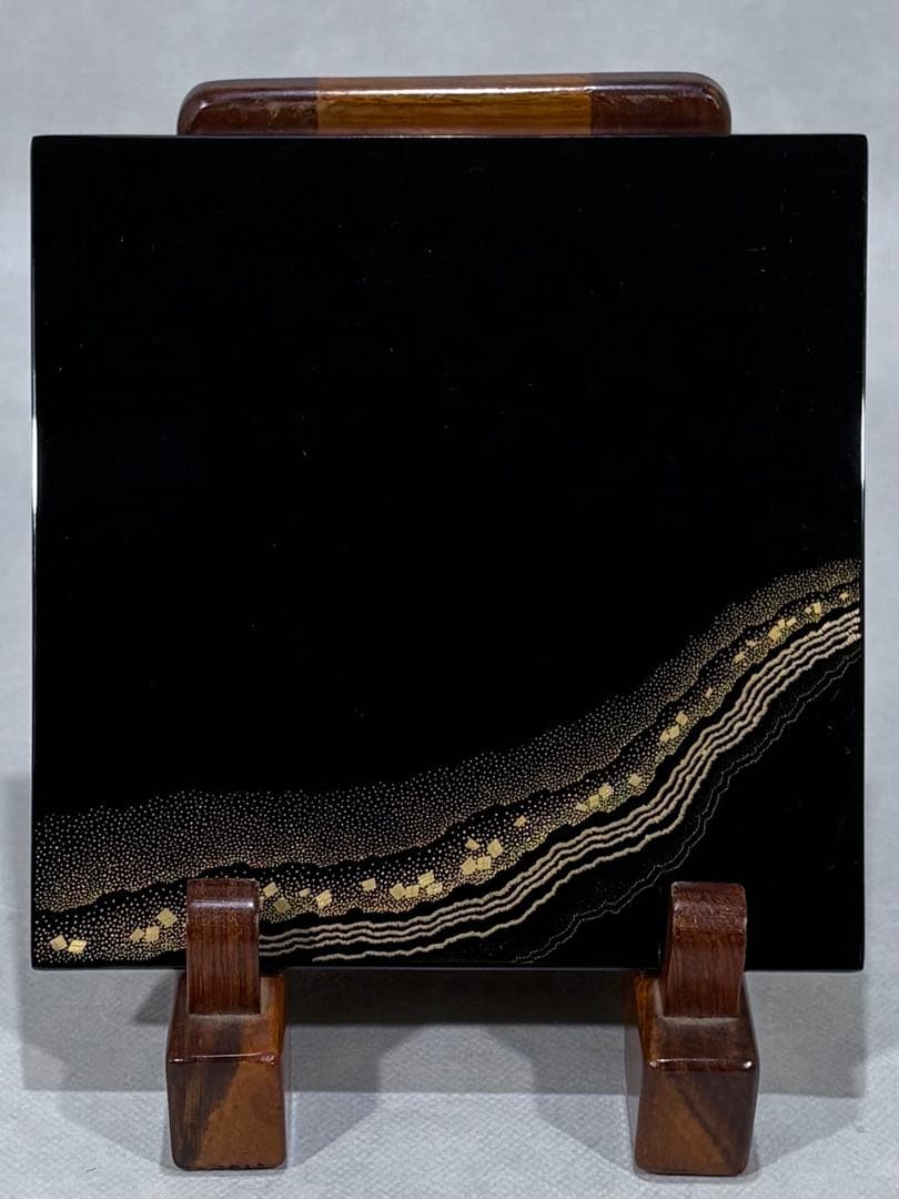 輪島塗　名工 水尻清甫作　星雲沈金　盛器　美品　共箱　茶道　懐石道具　送料込