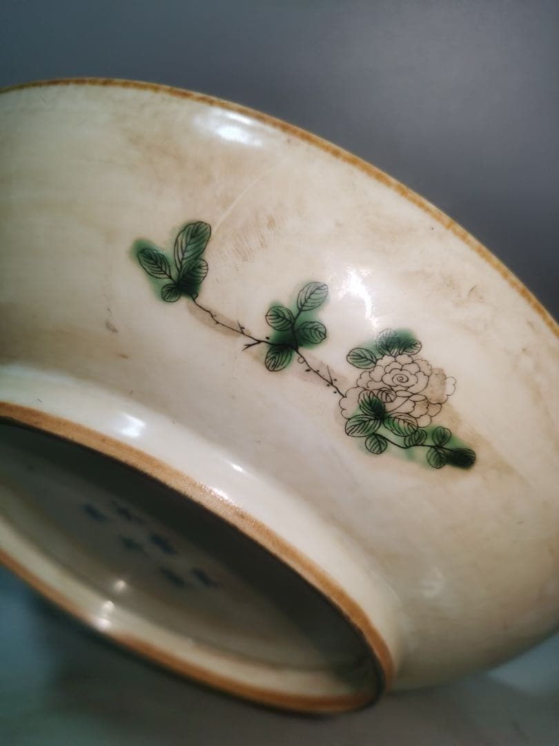 旧家蔵出　清国時代　粉彩瓷 ·五彩皿 逸品　大清康熙年製 お皿　置物