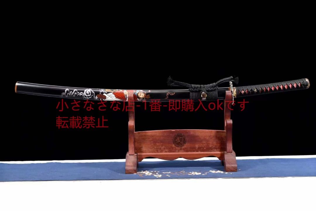 26寸模様鋼焼刃発紅武士刀『鍾馗』 古兵器 武具 刀装具 日本刀 模造刀 居合刀