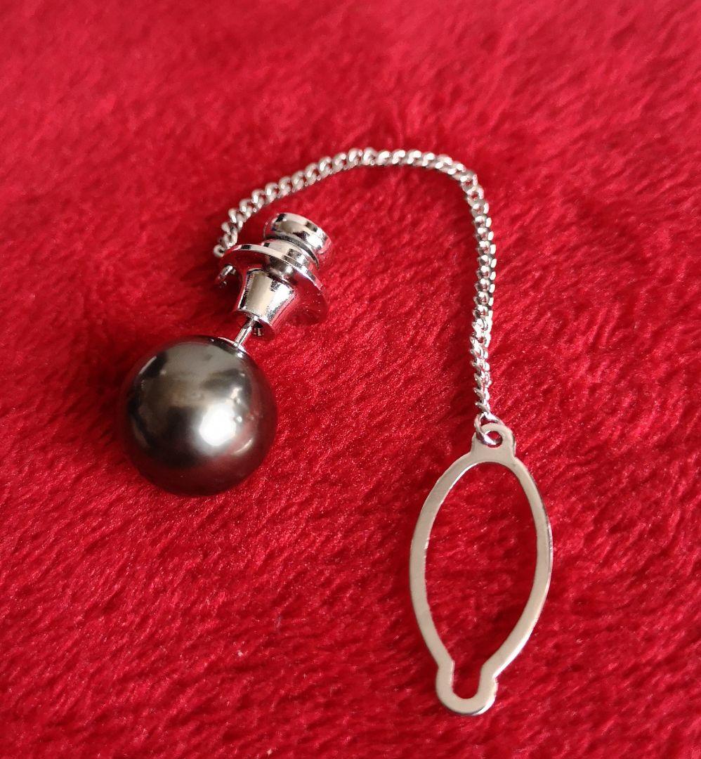 新品 14金 ホワイトゴールド 本真珠 ブラックパール 刻印14K