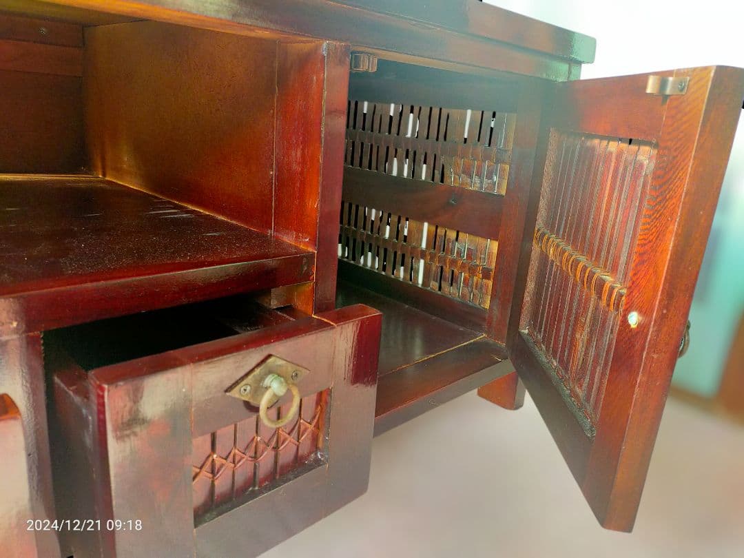 値下げしました✨アンティーク木製テレビボード 引き戸付き