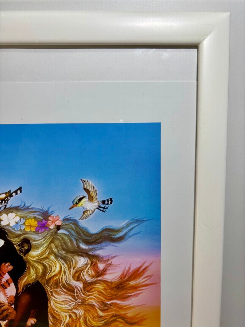 #藤城清治 「夕陽の中の愛の奇跡」レフグラフ作品　本人サイン・イラスト入り