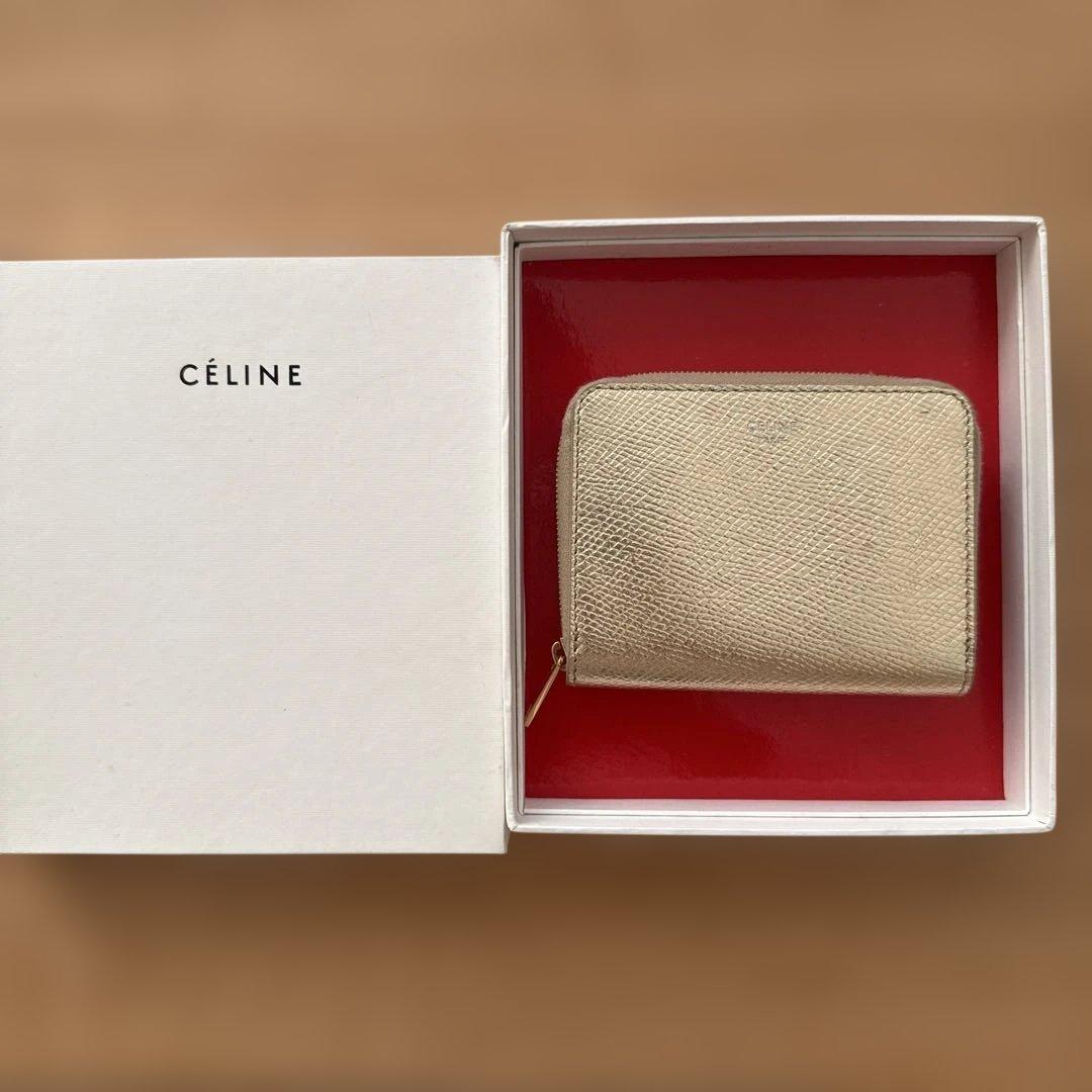CELINE ゴールド スモールジップウォレット