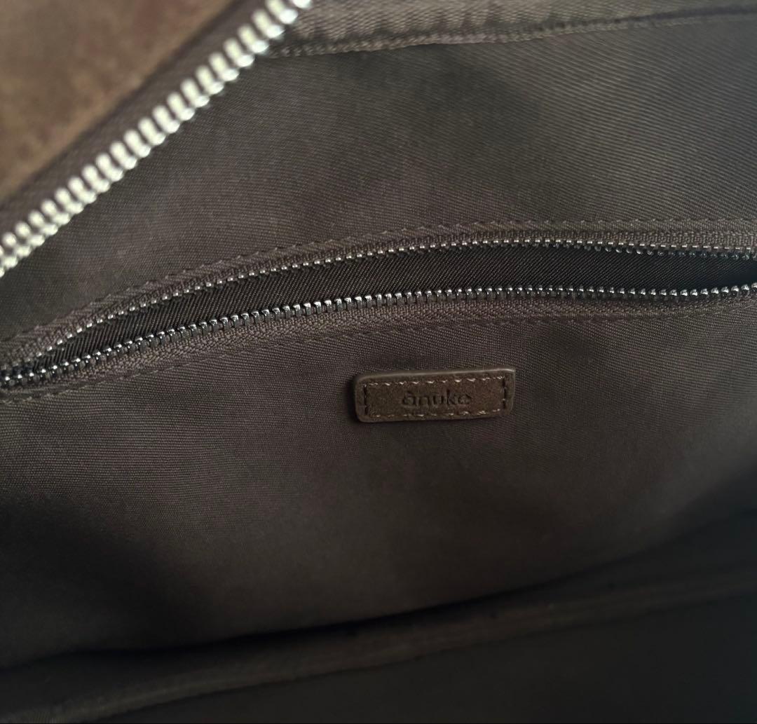 【美品】anuke Ecoleather Boston Bag（ブラウン）