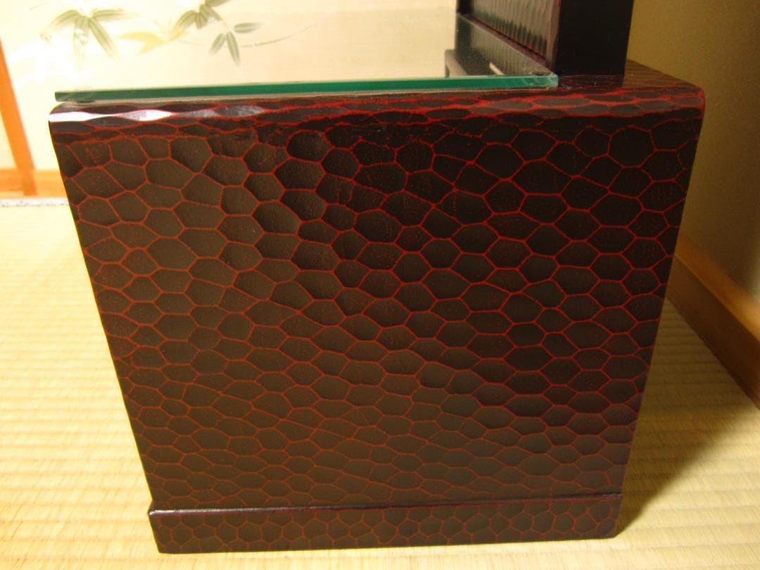 極美品◆伝統工芸◆鎌倉彫◆鏡台/姿見「梅の図」桐の引出し◆梱包・発送たのメル便