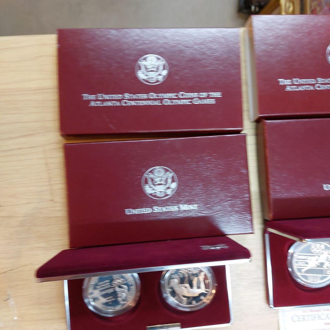 1996年アトランタオリンピック銀貨2枚セット 長期保管品 多少 傷 汚れあり