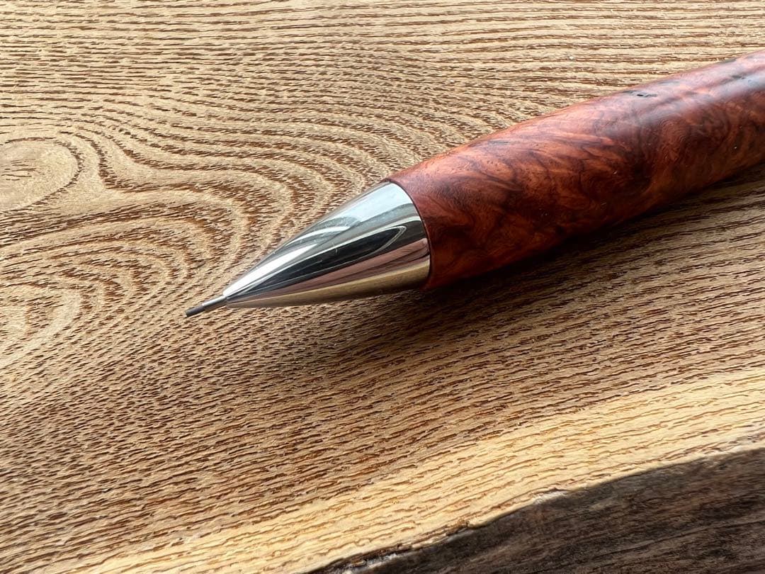 【新品・未使用】工房楔の極上杢花梨紅白杢軸シャープペンシル