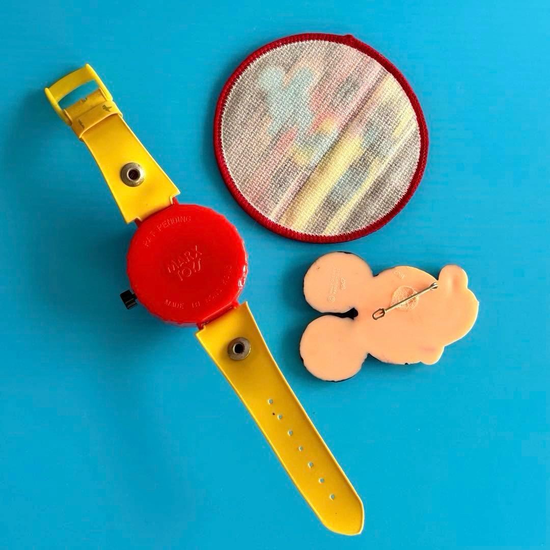 【ヴィンテージ】1977MARXミッキーマウス腕時計＊ワッペン＊1967バッジ