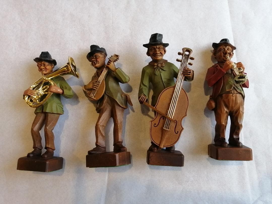 ヴィンテージ　木堀風人形　West Germany　4体セット