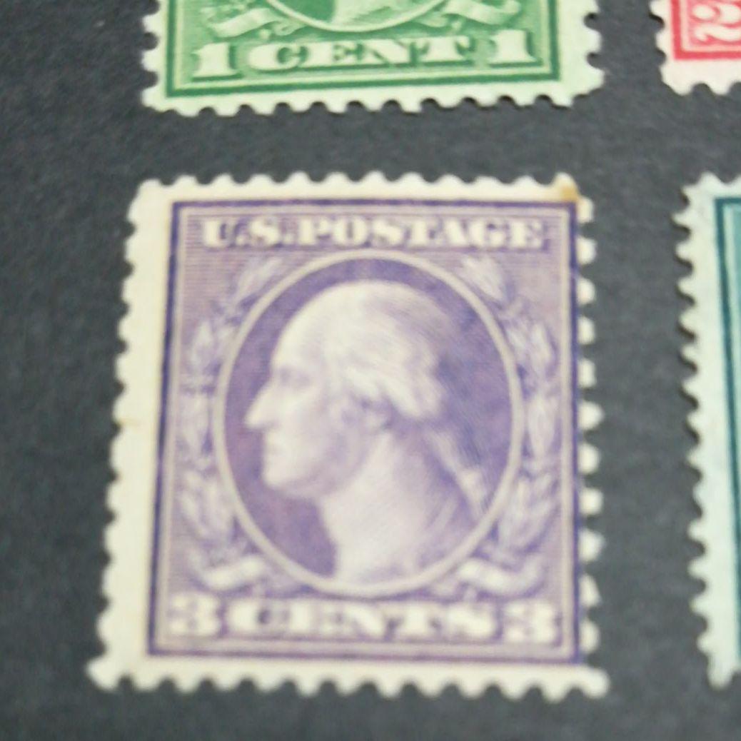 「超貴重切手」アメリカ古切手1910年代ワシントン像未使用4種