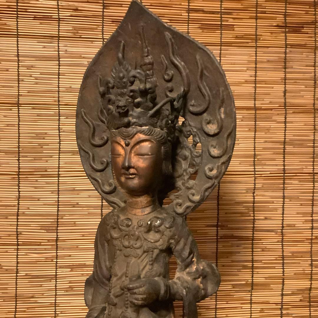 朝鮮・三国時代「百済・観世音菩像」高句麗・新羅・百済・天平・銅鉄・特大